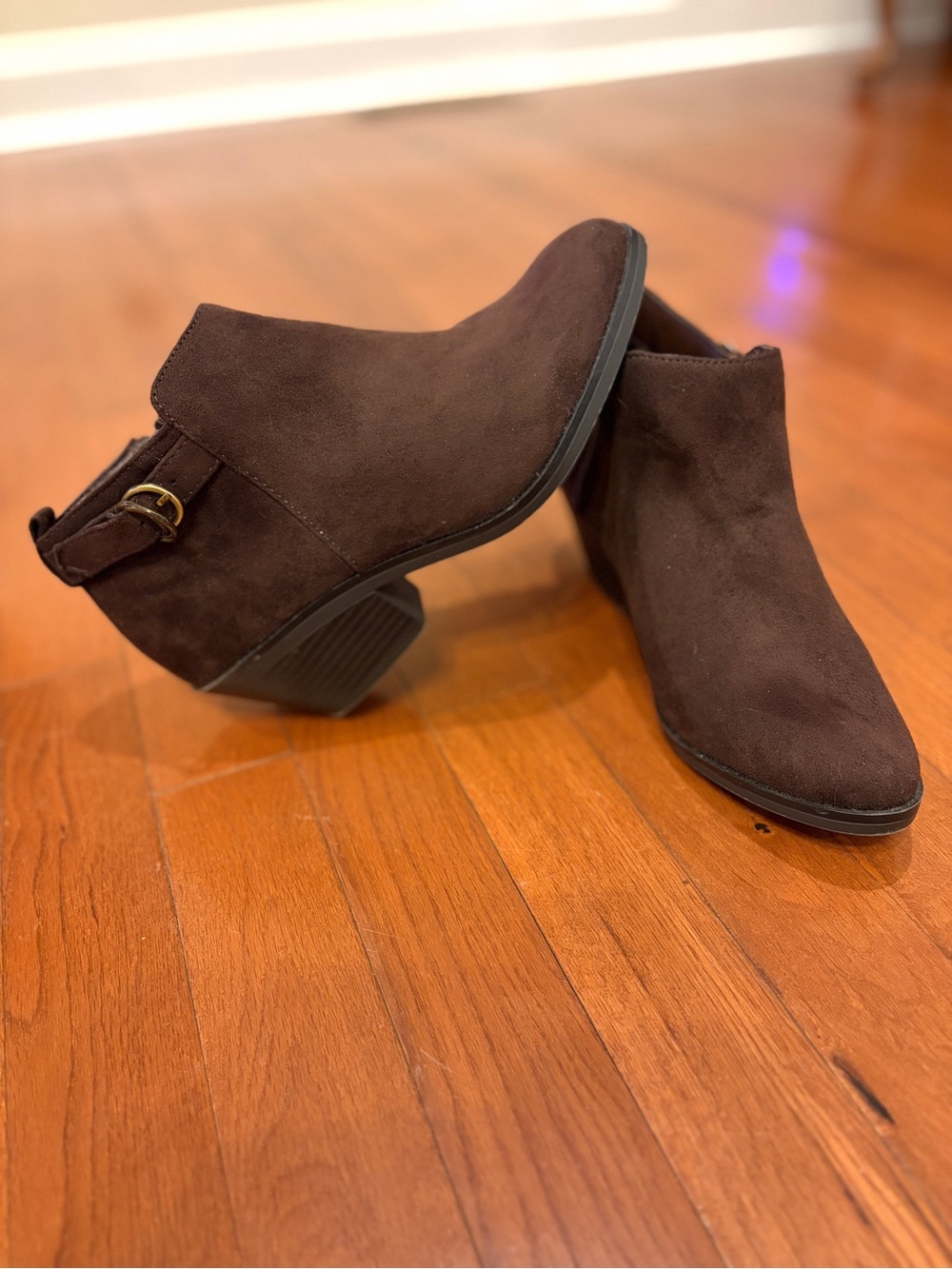 Life Stride | Dark Brown Suede Ankle Booties size 8
